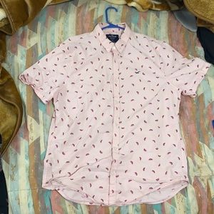 Pink watermelon Hollister button up